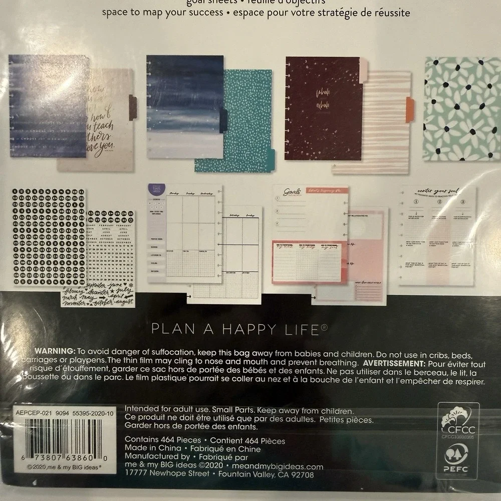 The Happy Planner Plan A Happy Life Wellness Classic Extension Pack 464pc New